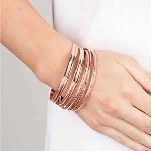 Paparazzi Shimmering Rose Gold stack bangle bracelets